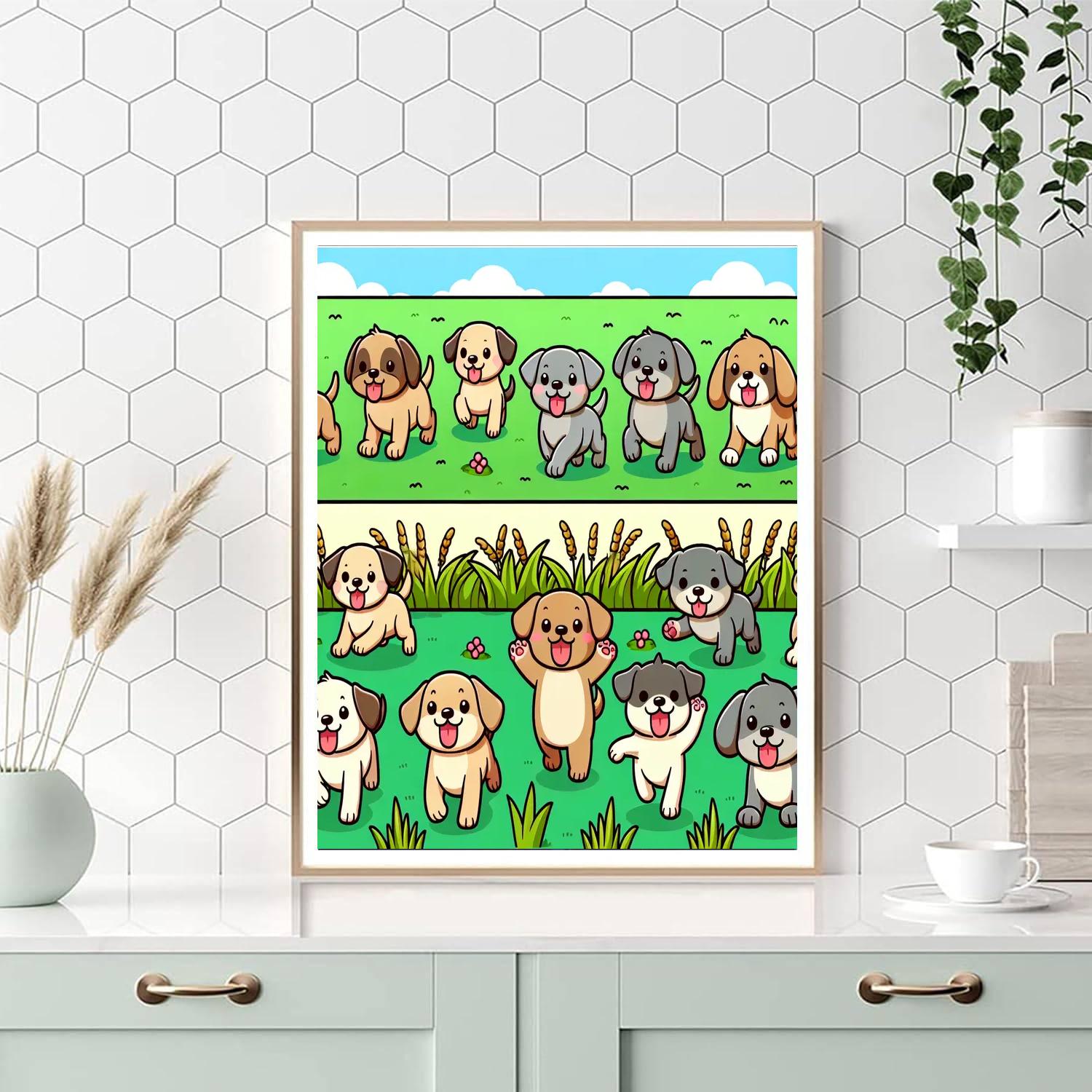 Pawsitive Puppy Parade Painting Number Kit