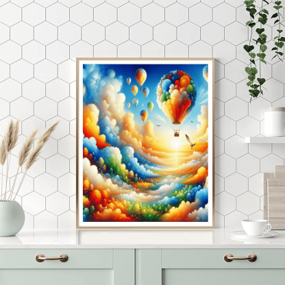 Fanciful Hot Air Balloon Ride Painting By Numbers Kit