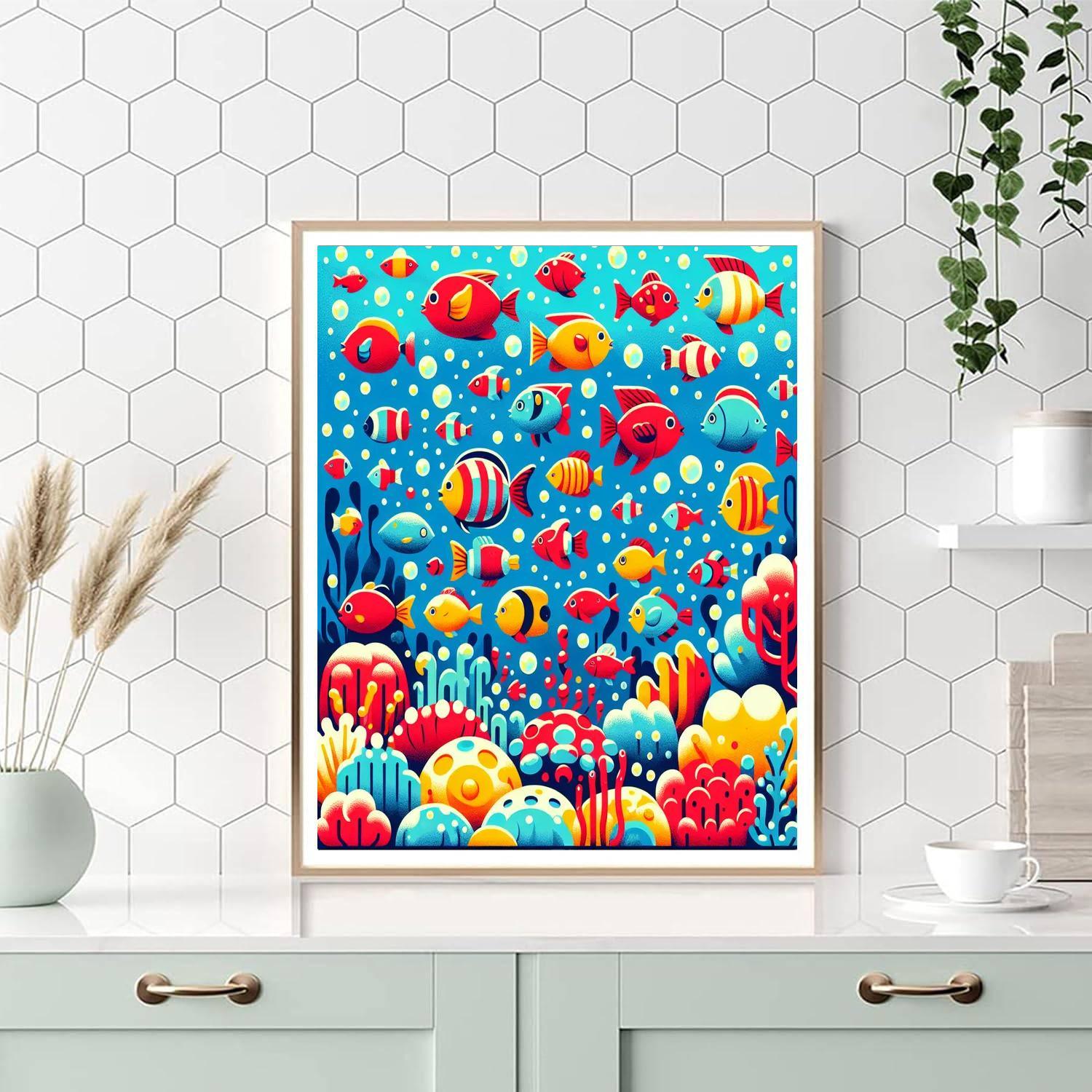 Lively Underwater Adventure Paint By Numbers Art