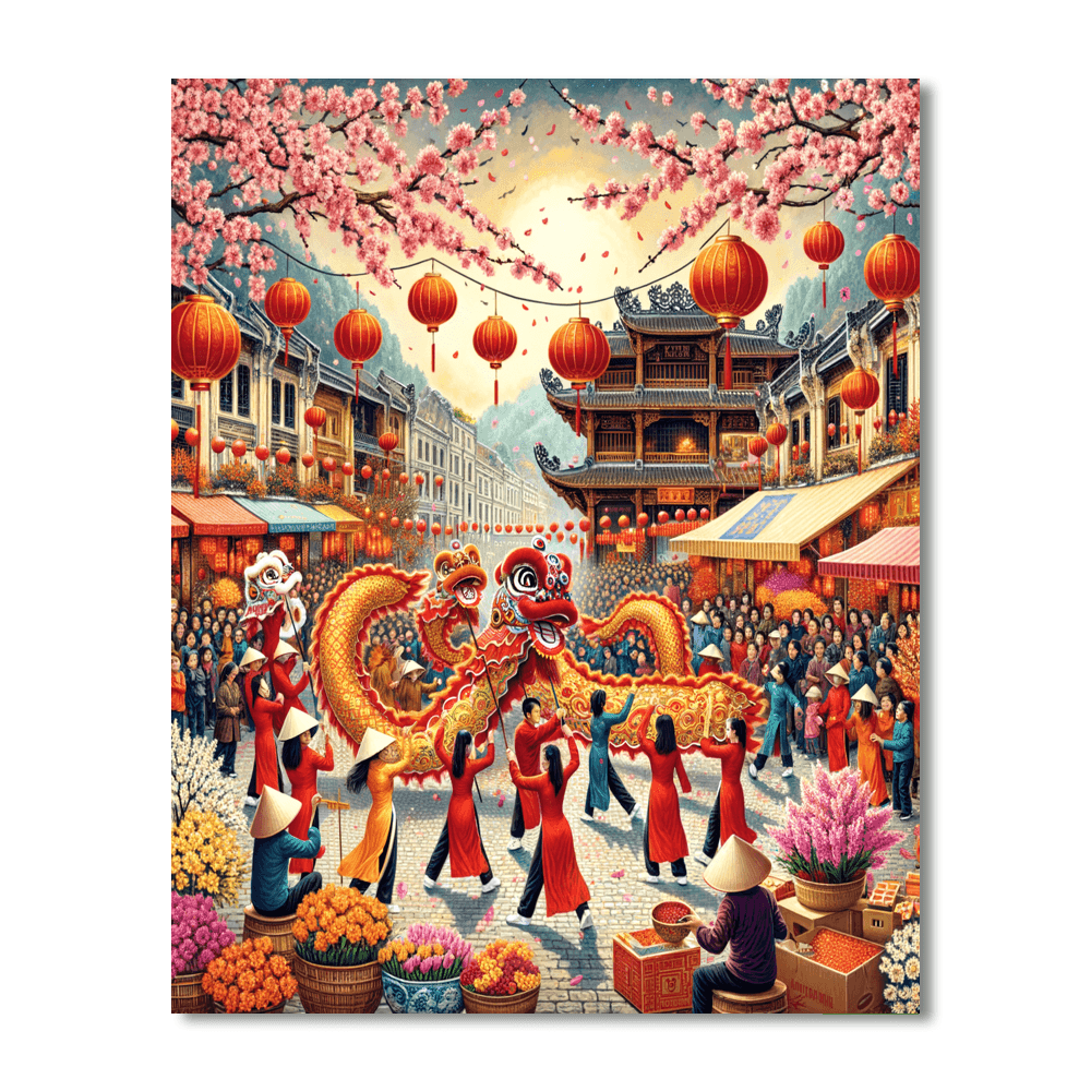 Tet Festival - Vietnam Painting Number Kit