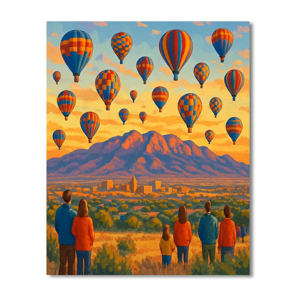The Albuquerque International Balloon Fiesta - Albuquerque Painting By Numbers Kit