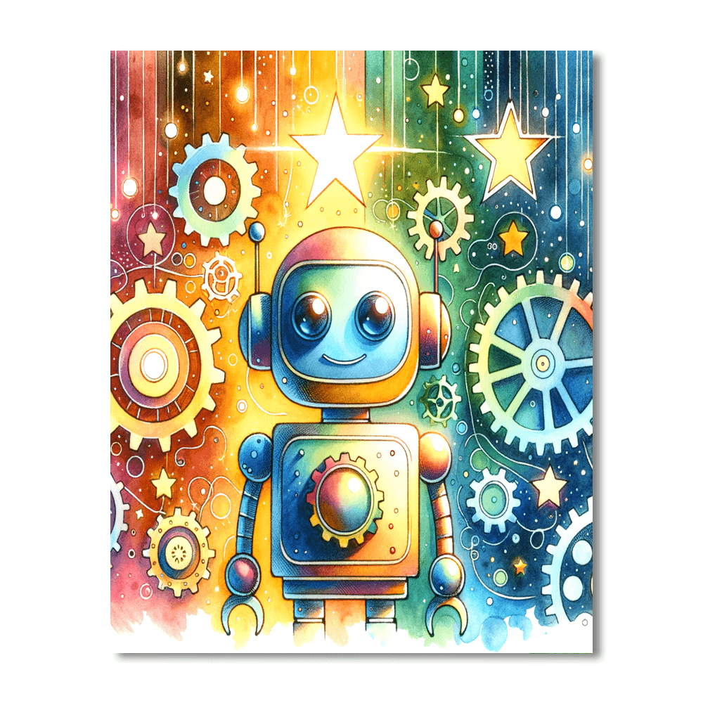 Joyful Robot Adventure Paint By Numbers Kits