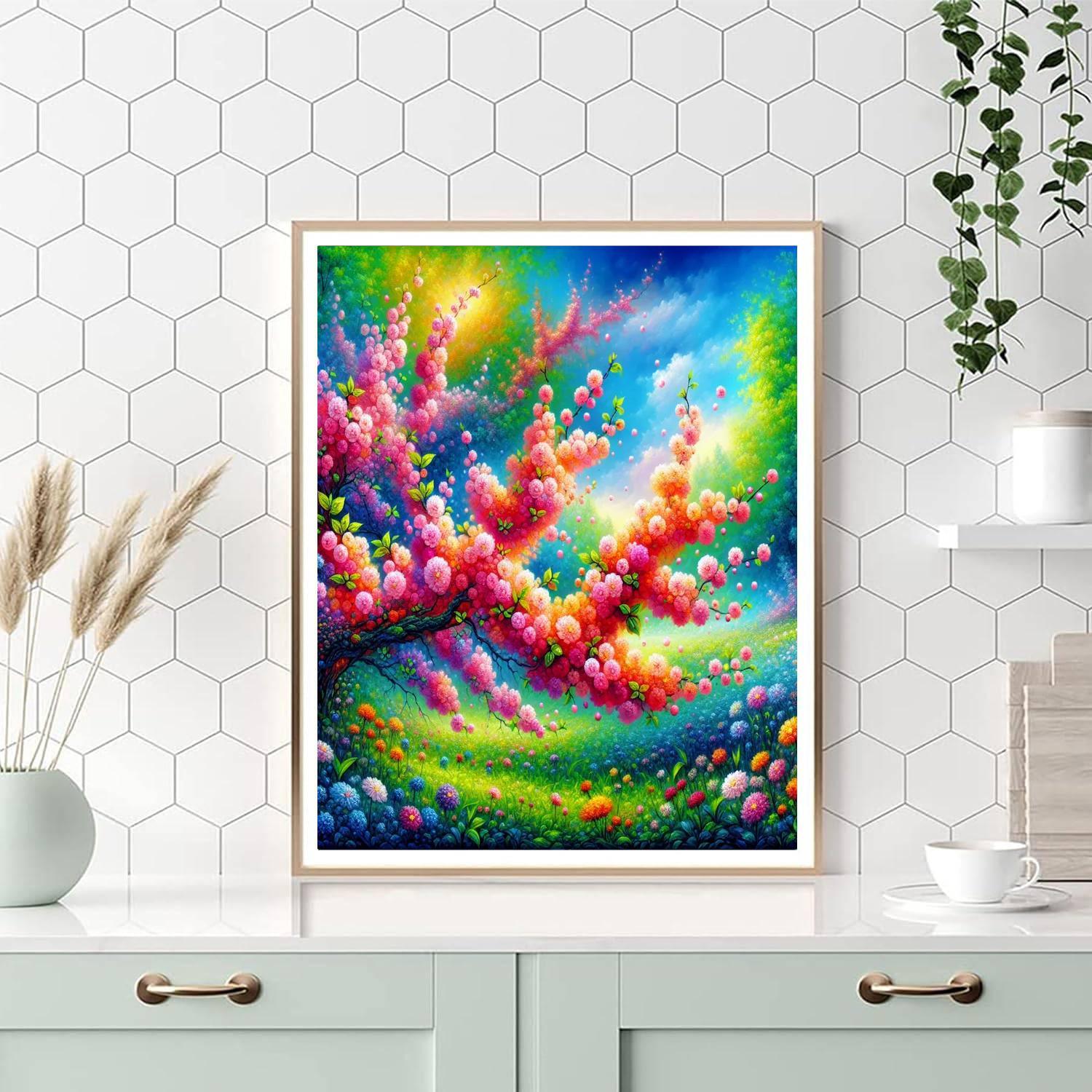 Springtime Blossom Retreat DIY Paint By Numbers