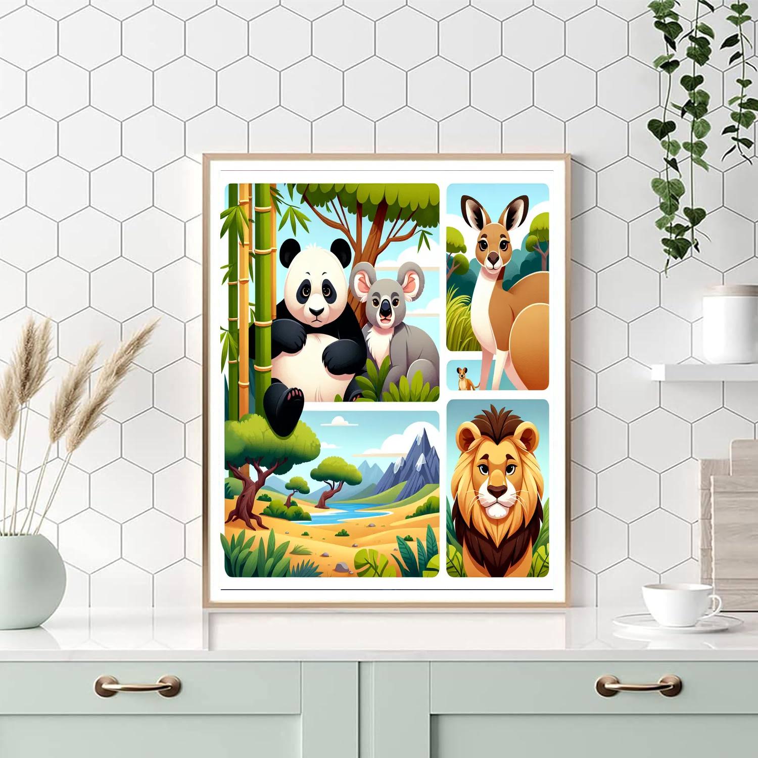 Animal Friends Around The World Numbered Painting Kits