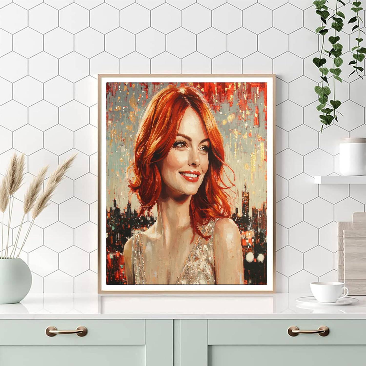 Emma Stone: Enchanting The Silver Screen Painting Number Kit