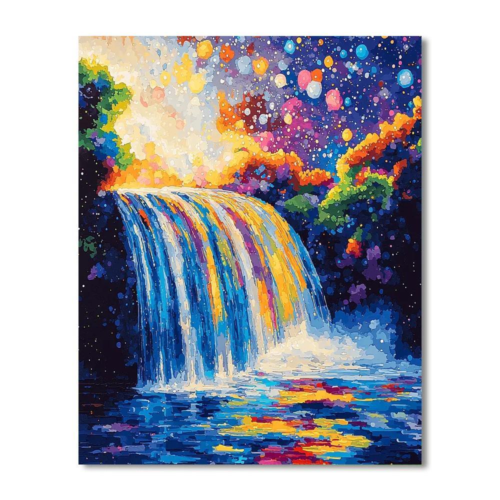 Georges Seurat Inspired Cosmic Cascade  Paint By Numbers Art