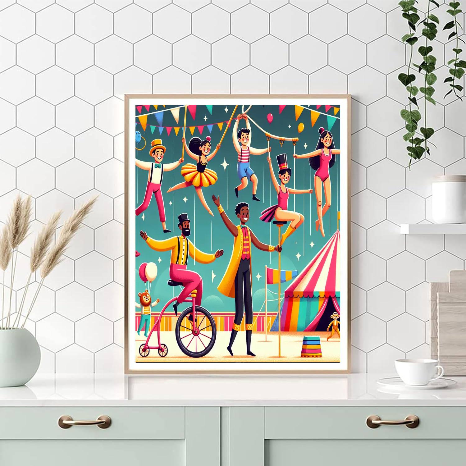 Circus Acrobats Challenge Paint By Number