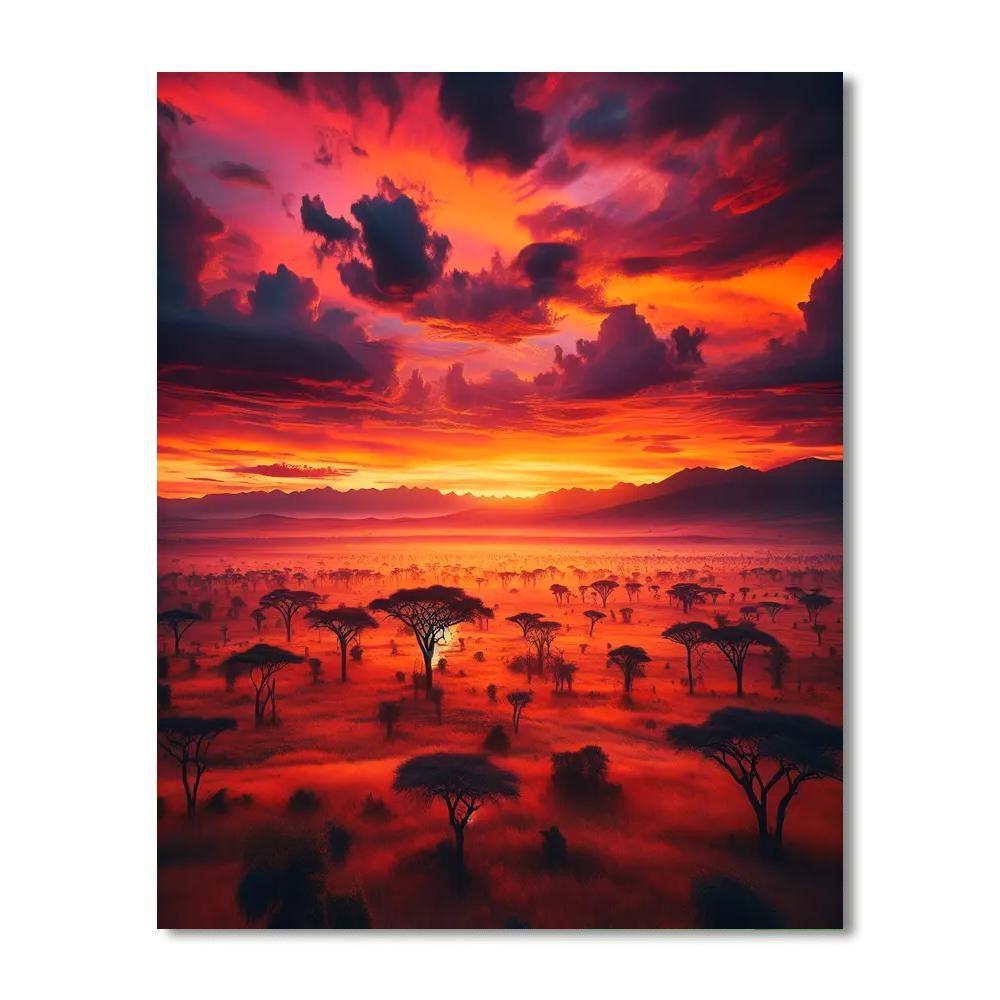 Majestic Savanna Sunset Paint By Numbers