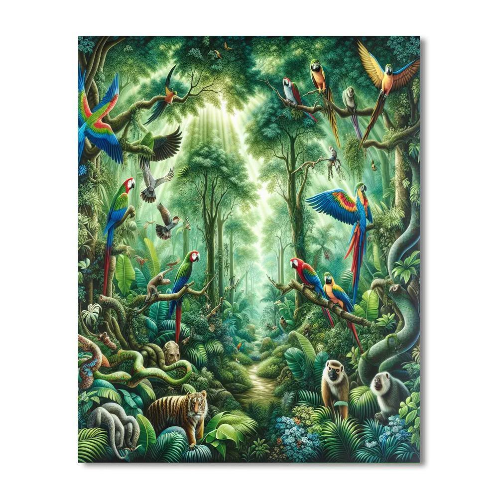 Vibrant Wild Jungle Paint By Numbers Kits