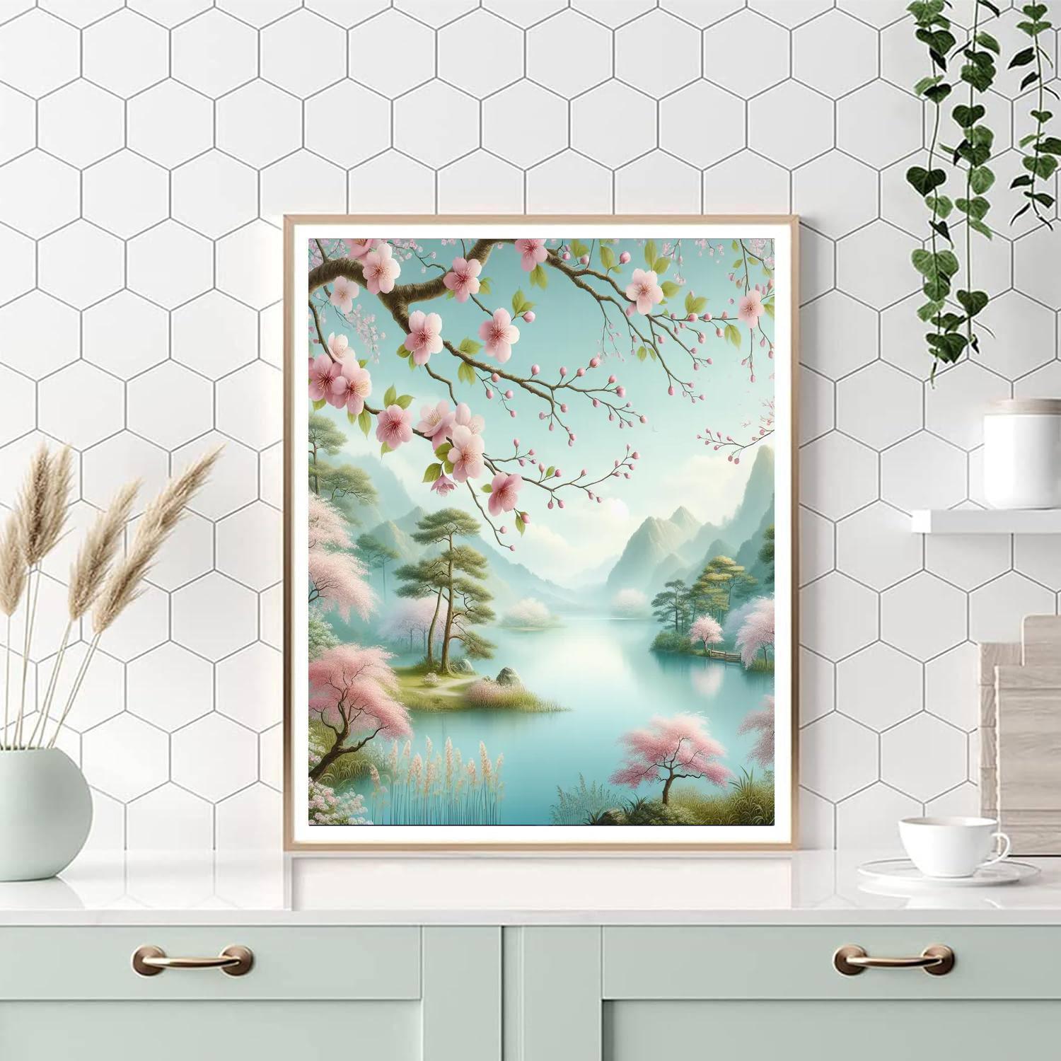 Blossoming Cherry Garden Paint By Numbers Kits