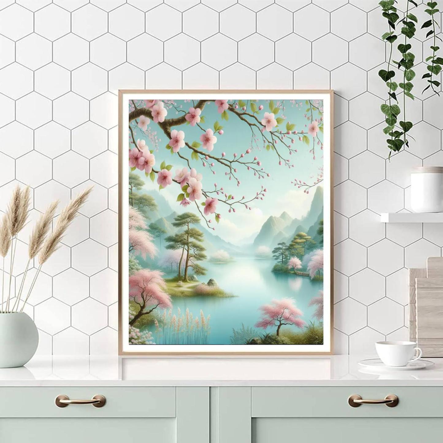 Blossoming Cherry Garden Paint By Numbers Kits