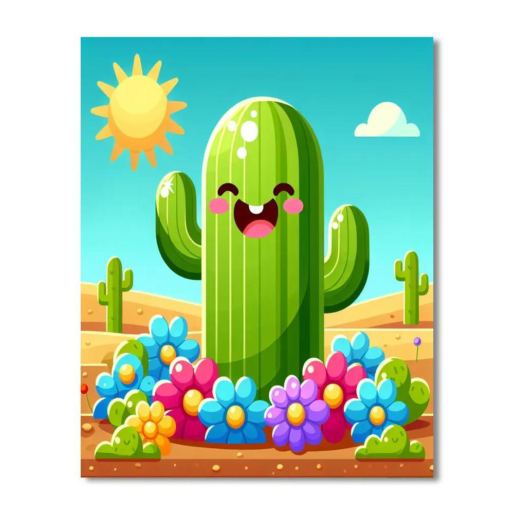 Happy Cactus Painting By Numbers Kit