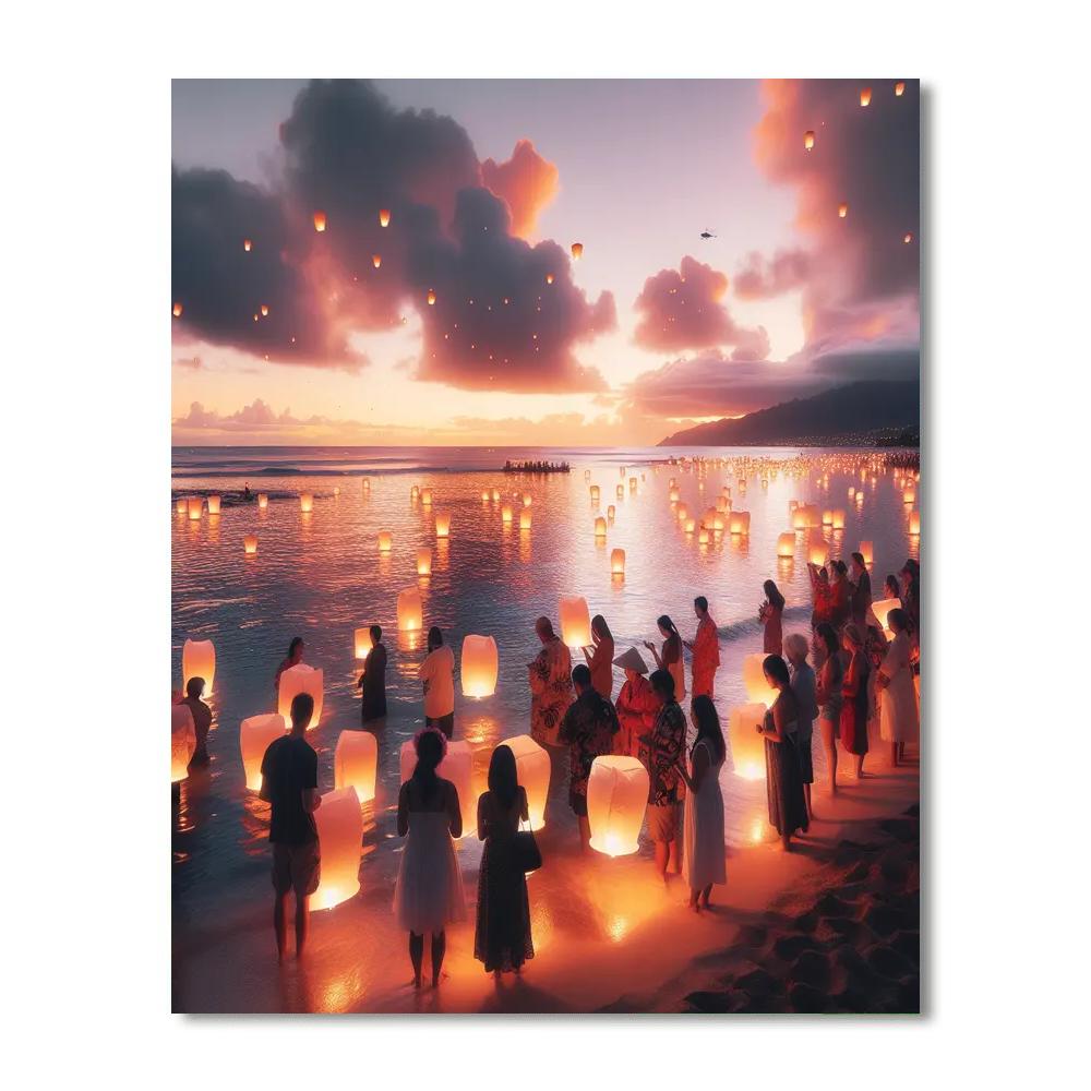 Lantern Floating Hawaii - Honolulu, Usa Paint By Numbers