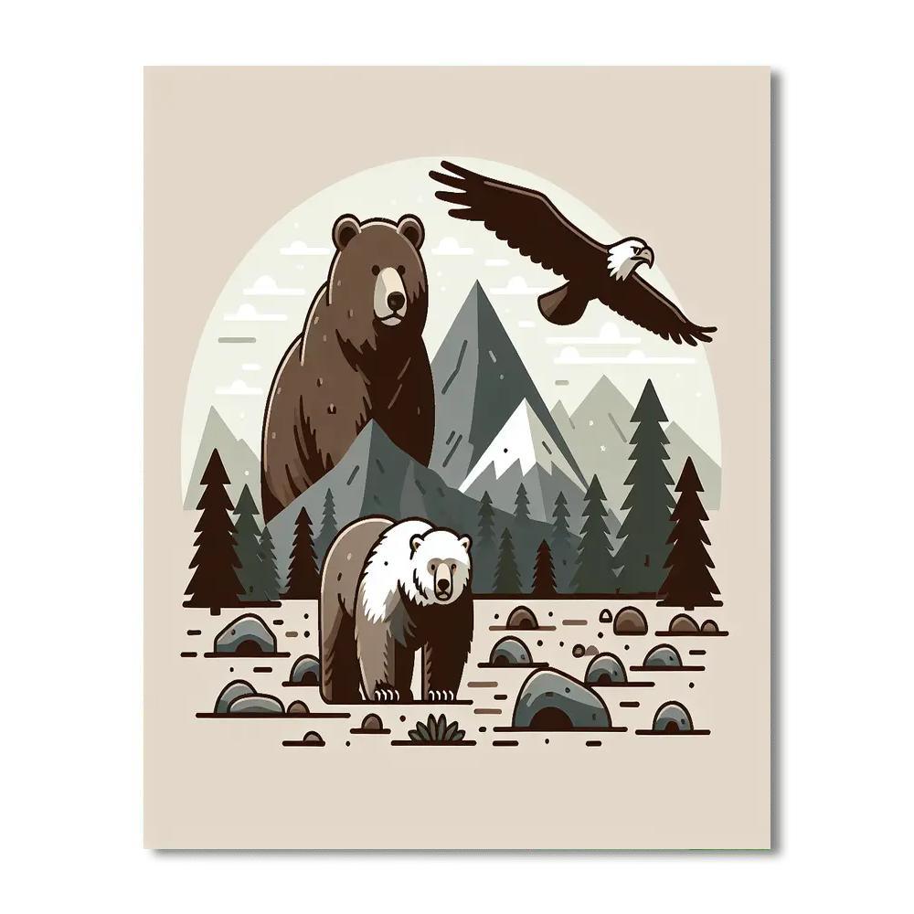 Rocky Mountain Wildlife Numbered Painting Kits