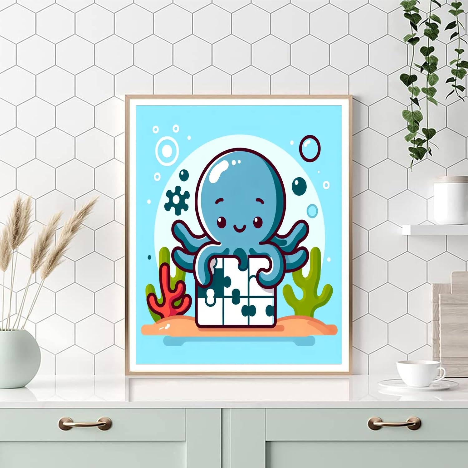 Clever Octopus Puzzle Paint By Numbers Art