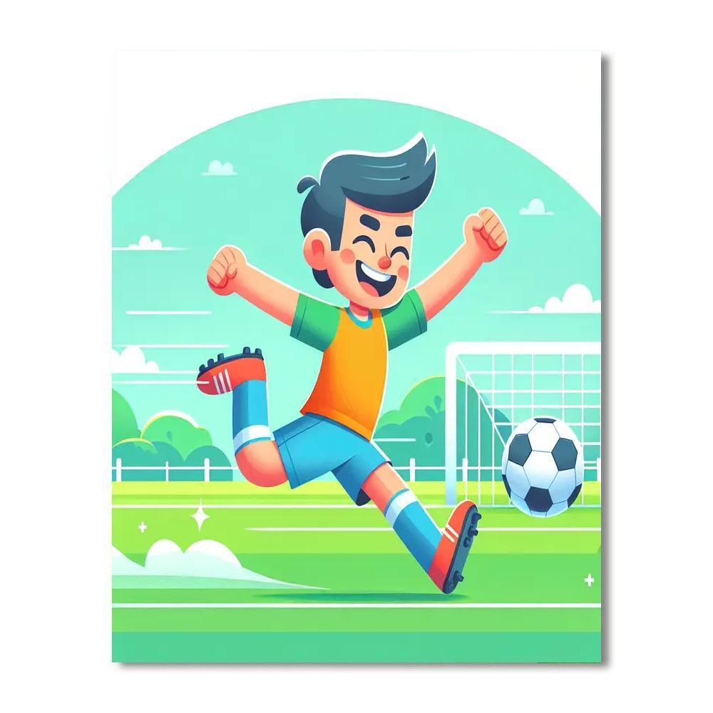 Energetic Soccer Player Paint By Number