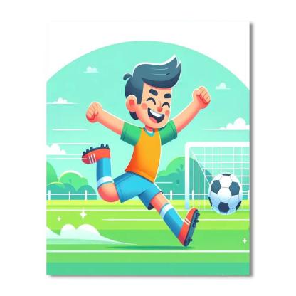 Energetic Soccer Player Paint By Number