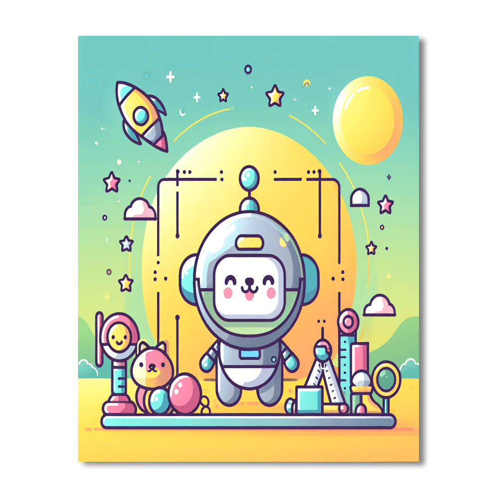 Merry Robot Pet Number Painting