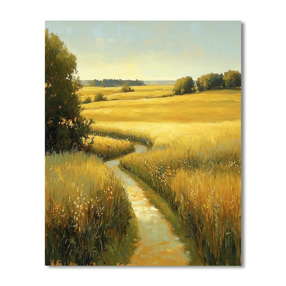 Claude Monet Inspired Golden Fields Of Tranquility  Paint By Color