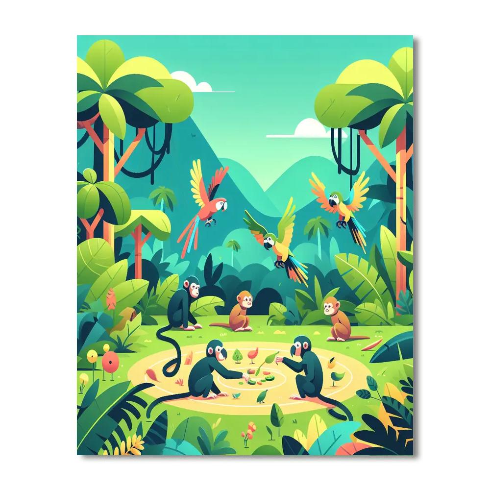 Under The Jungle Canopy Painting By Numbers Kit