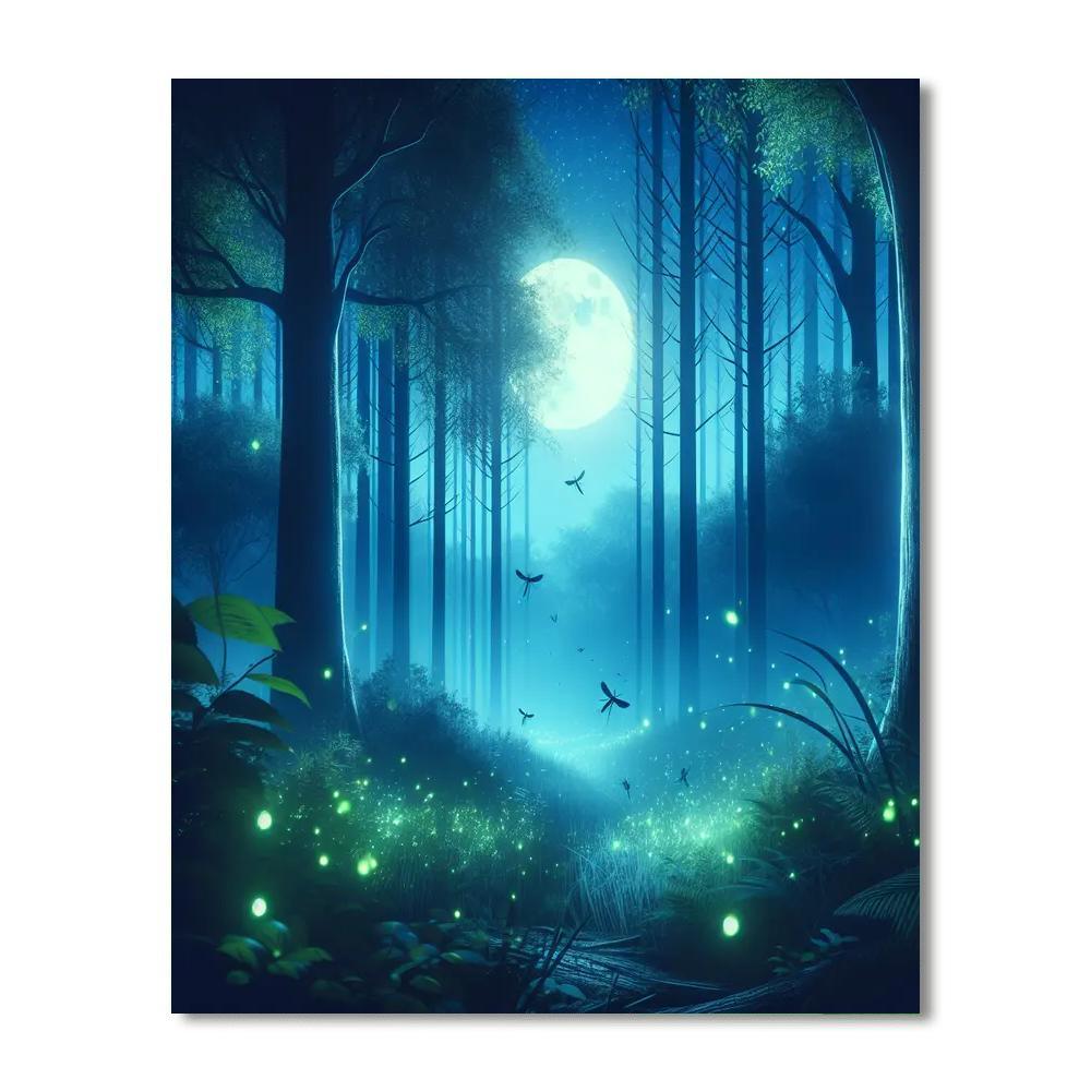 Enchanted Woodland Night Paint By Numbers Kits