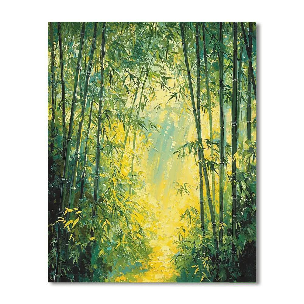 Utagawa Hiroshige Inspired Ethereal Bamboo Grove  Number Painting