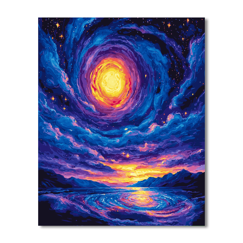 70s Pop Culture Style Inspired Inspired Psychedelic Night Sky  Paint By Number