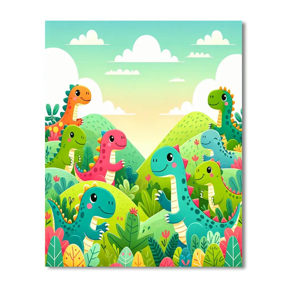 Friendly Dinosaurs In The Valley DIY Paint By Numbers