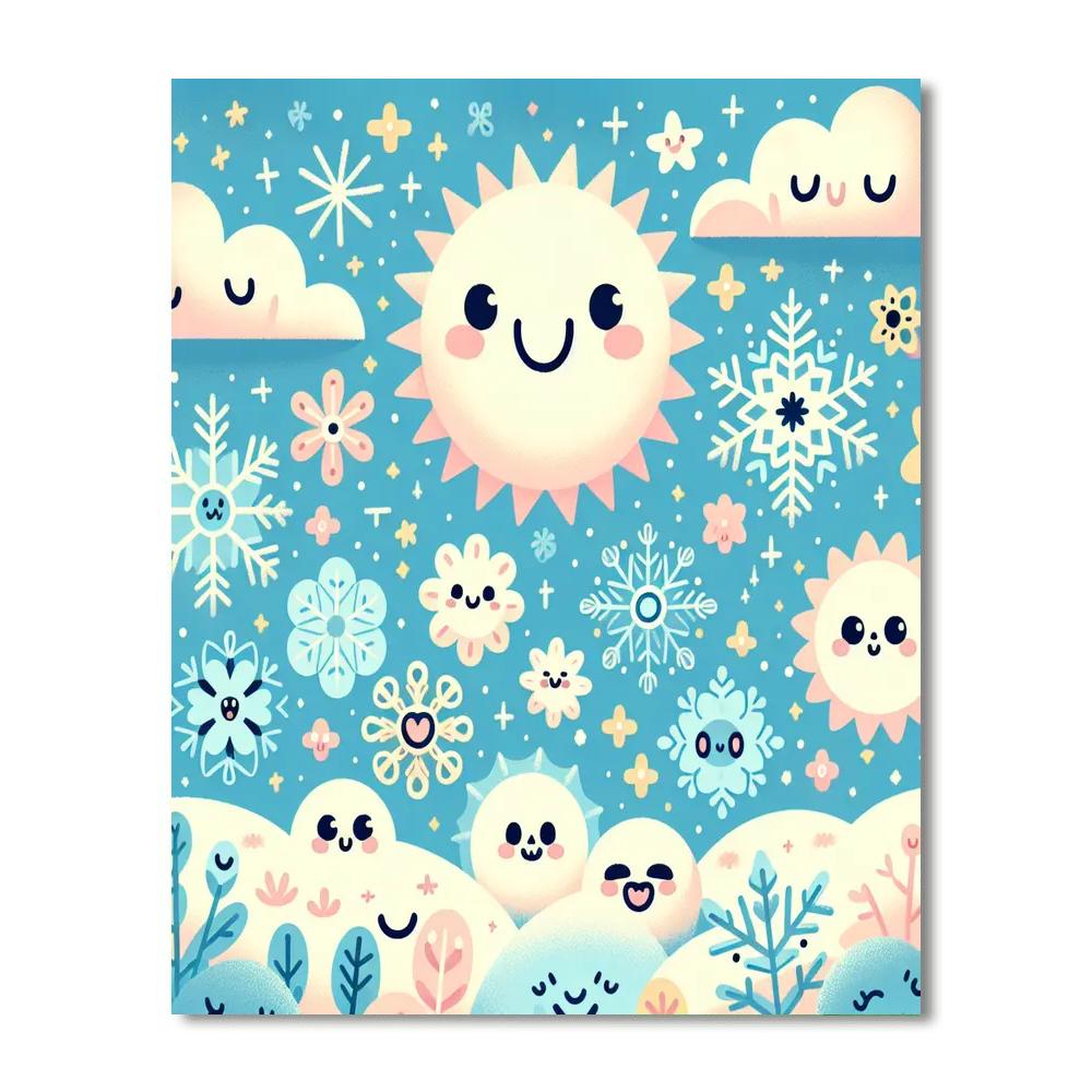 Sparkling Snowflake Paint By Numbers Art