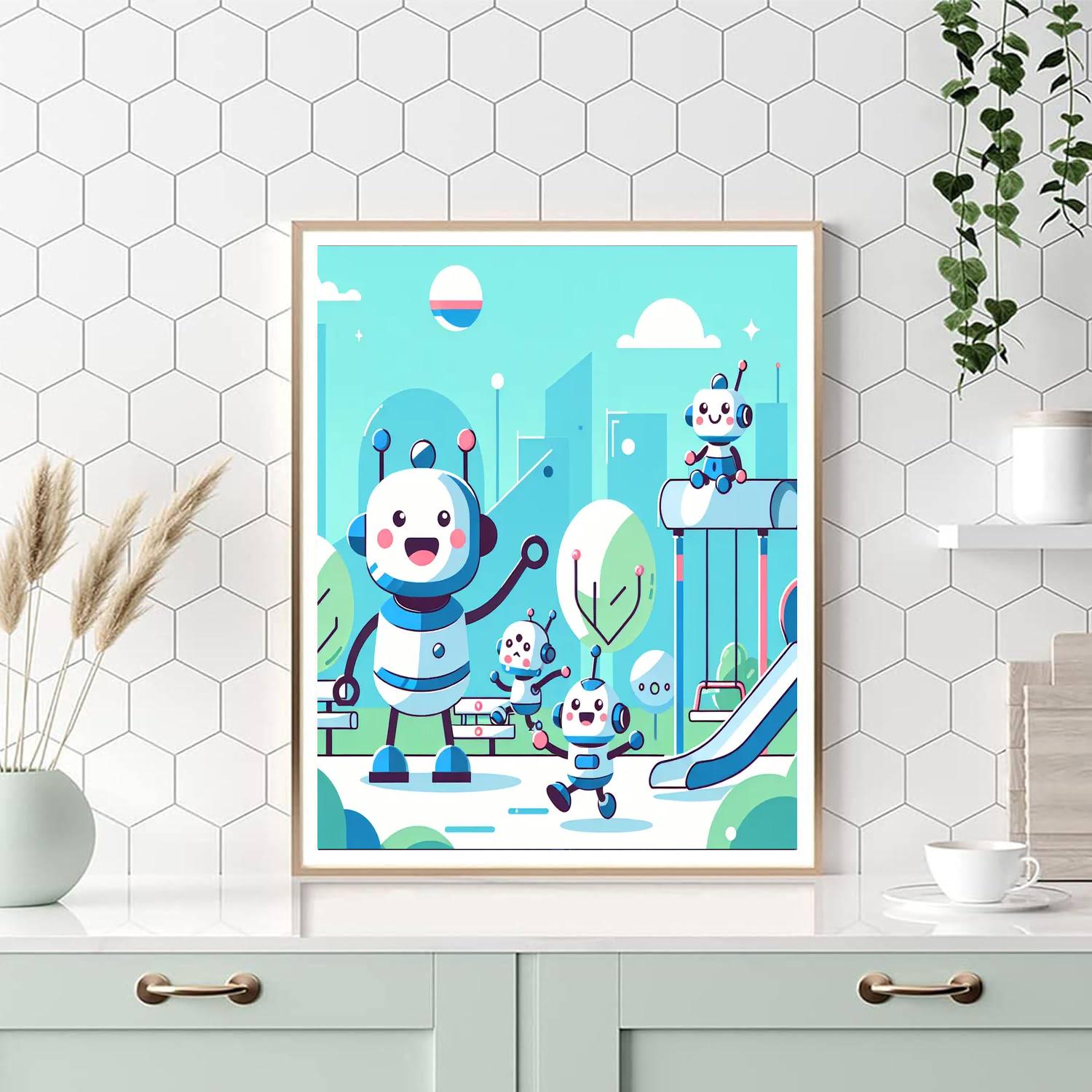 Robots At Play DIY Paint By Numbers