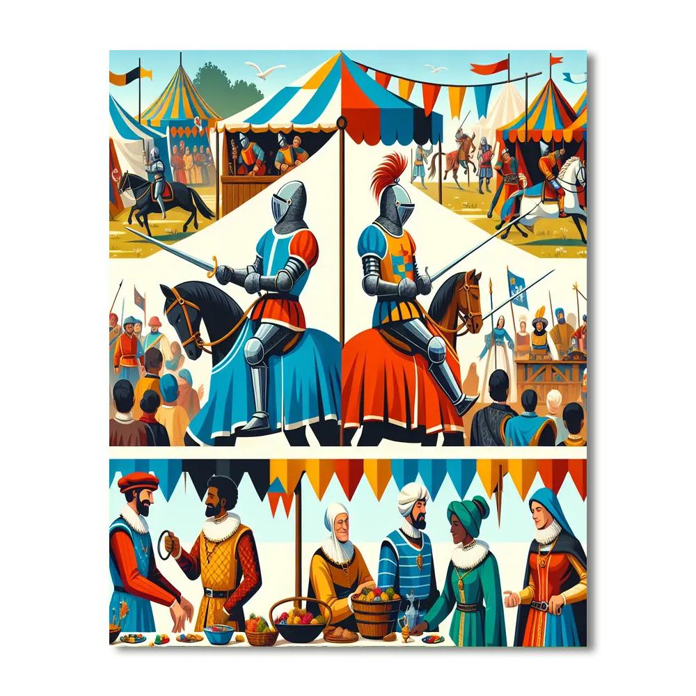 Medieval Festival Fair Paint By Number