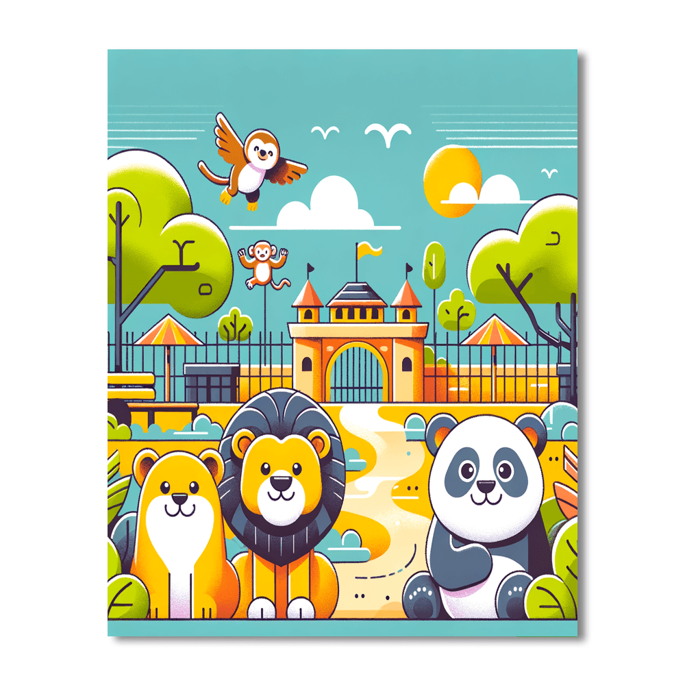 Funky Zoo Animals DIY Paint By Numbers