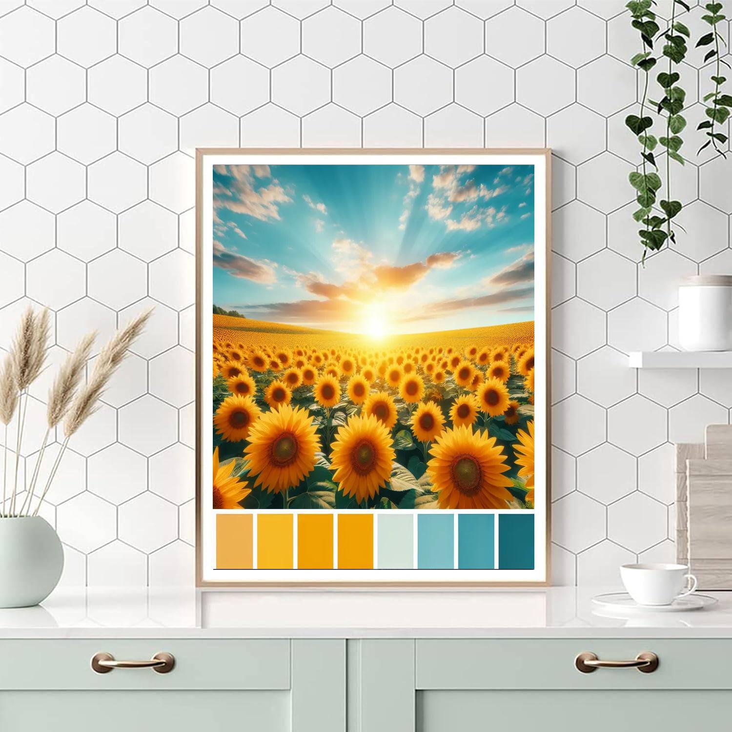 Charming Sunflower Fields Paint By Number