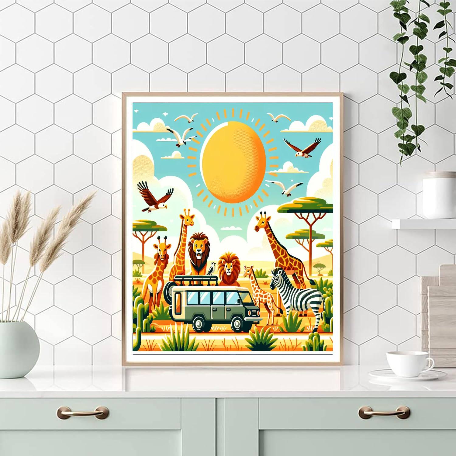 Savannah Adventure Safari Painting Number Kit
