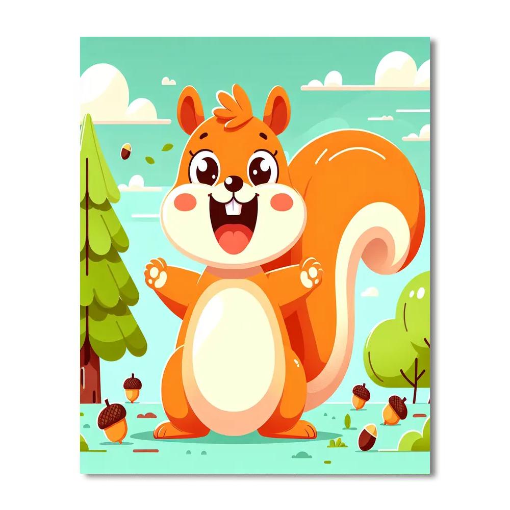 Jolly Squirrel Numbered Painting Kits