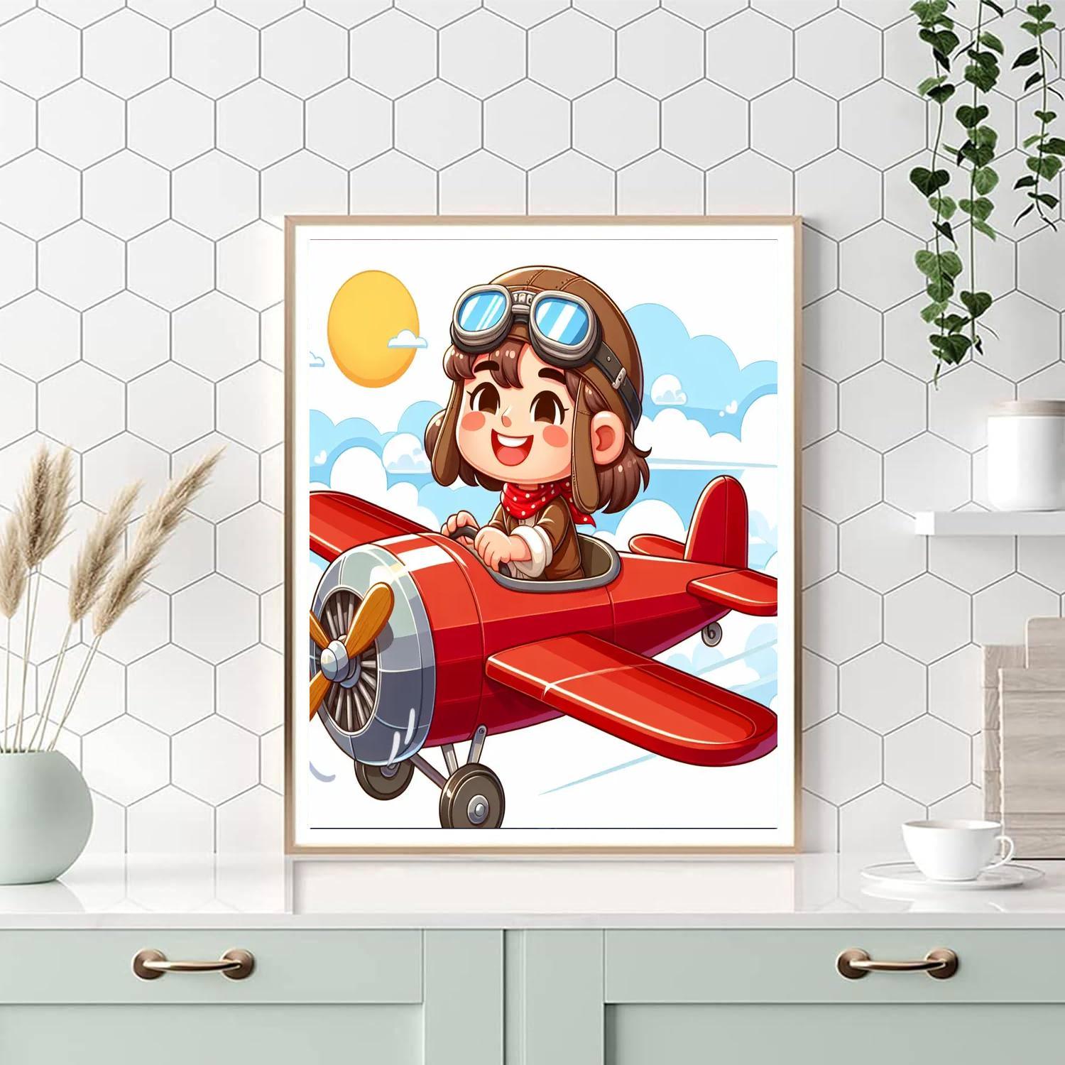 Brave Aviator's Sky High Adventure Paint By Number