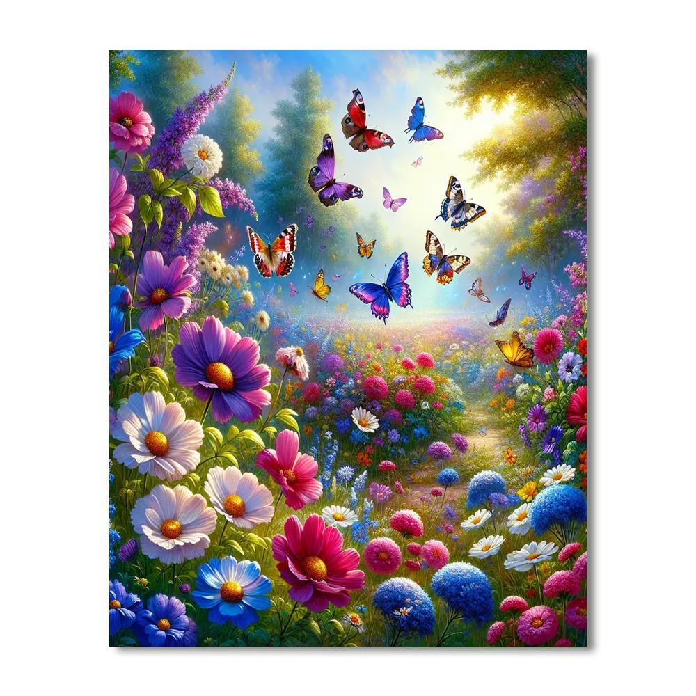 Floral Summer Meadow Paint By Color