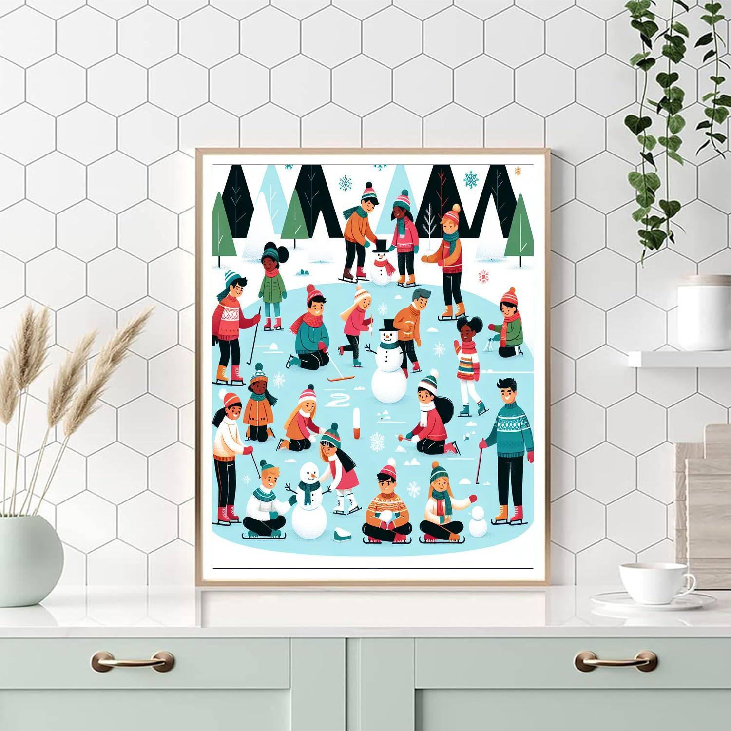 Exciting Winter Wonderland Painting By Numbers Kit