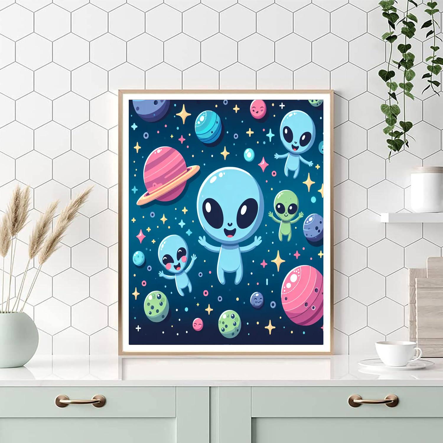 Whimsical Alien Adventure DIY Paint By Numbers
