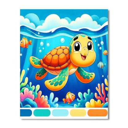 Happy Sea Turtle Paint By Number