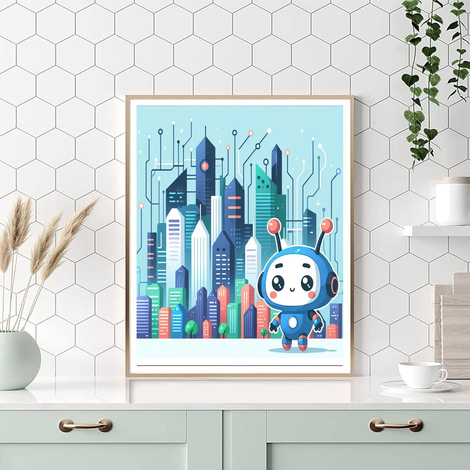 Robot's Circuit City Exploration Paint By Numbers Kits