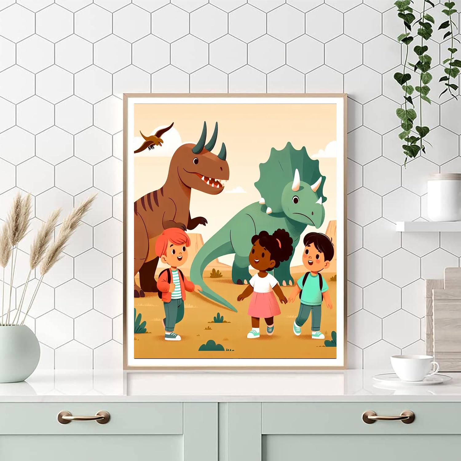 Journey To The Dino World Number Painting