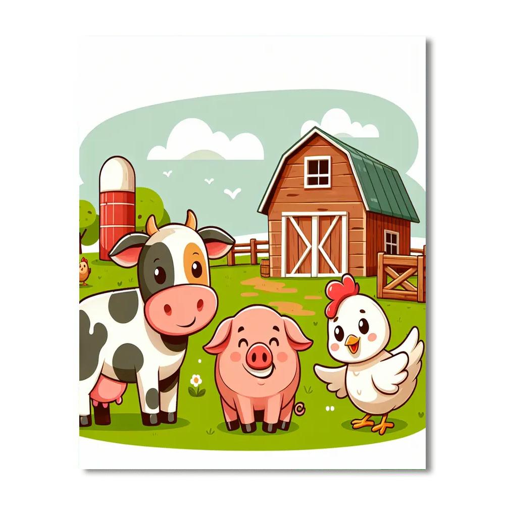 Harmonious Farmyard Number Painting