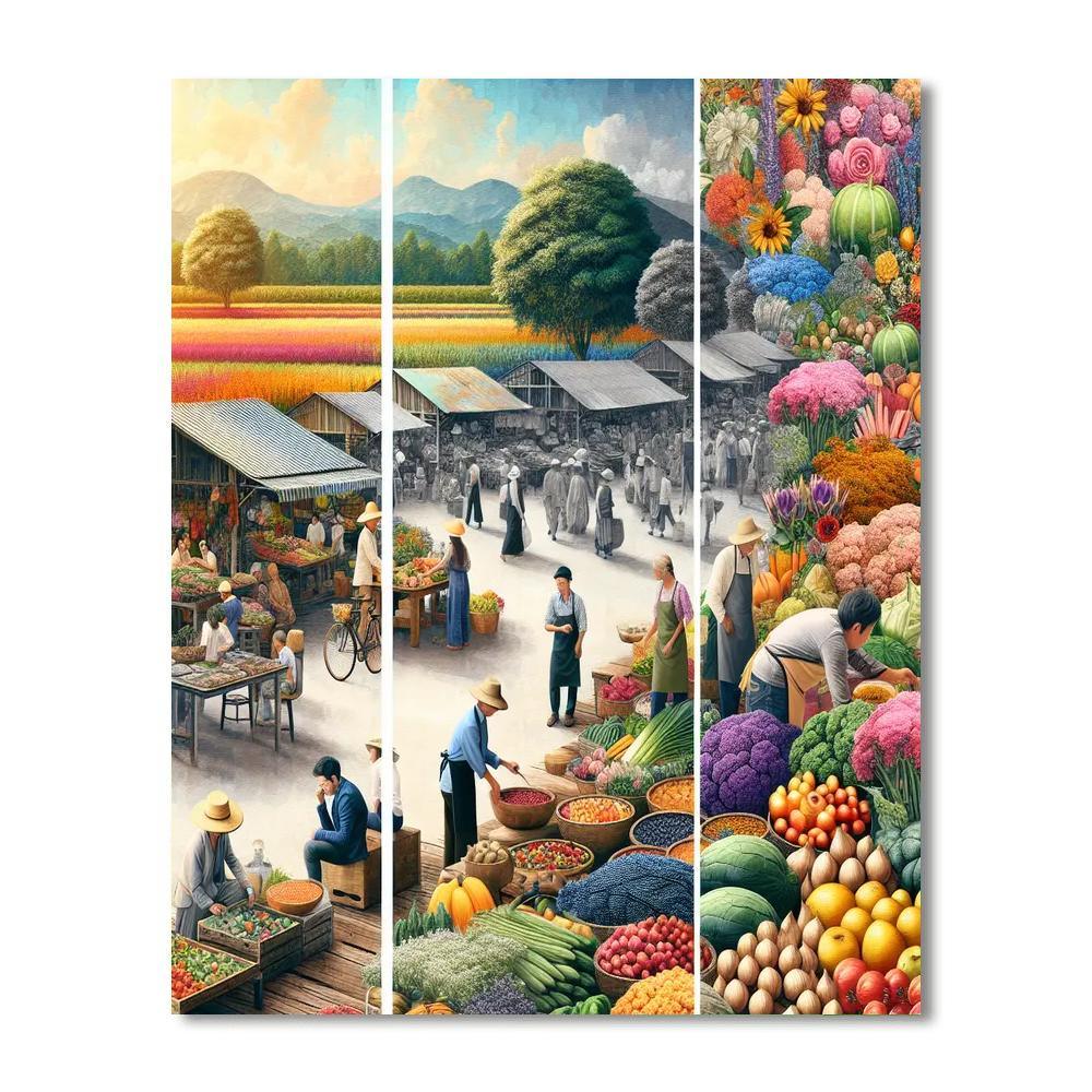 Charming Countryside Market Paint By Color