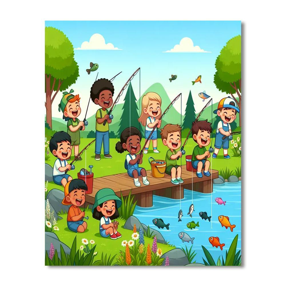 Fun Fishing Adventure DIY Paint By Numbers