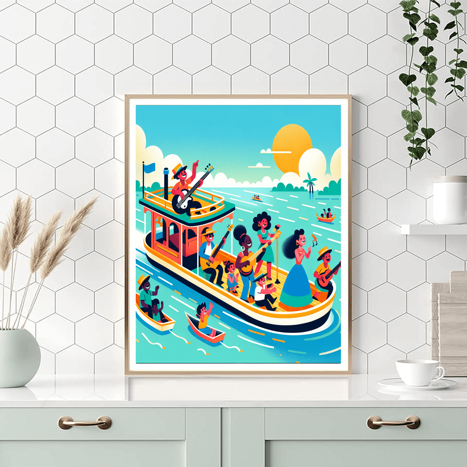 Festive Riverboat Ride Number Painting