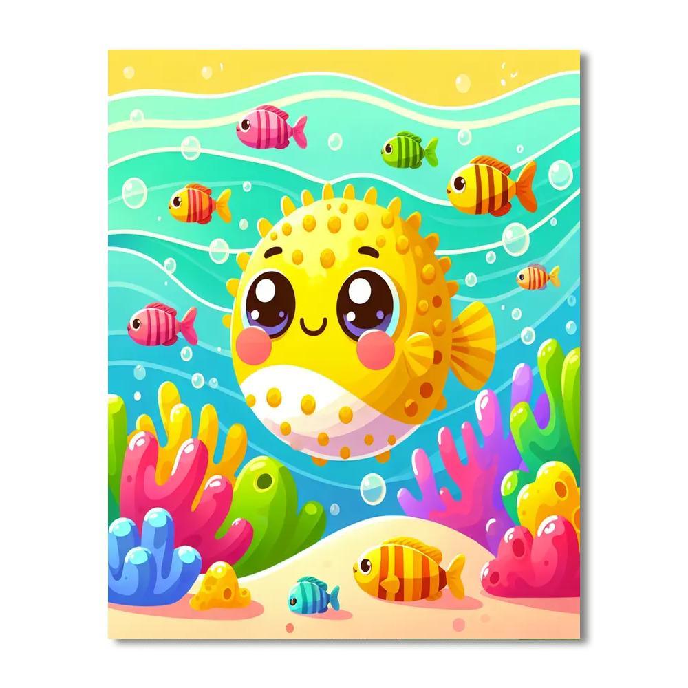 Whimsical Pufferfish Paint By Numbers Kits