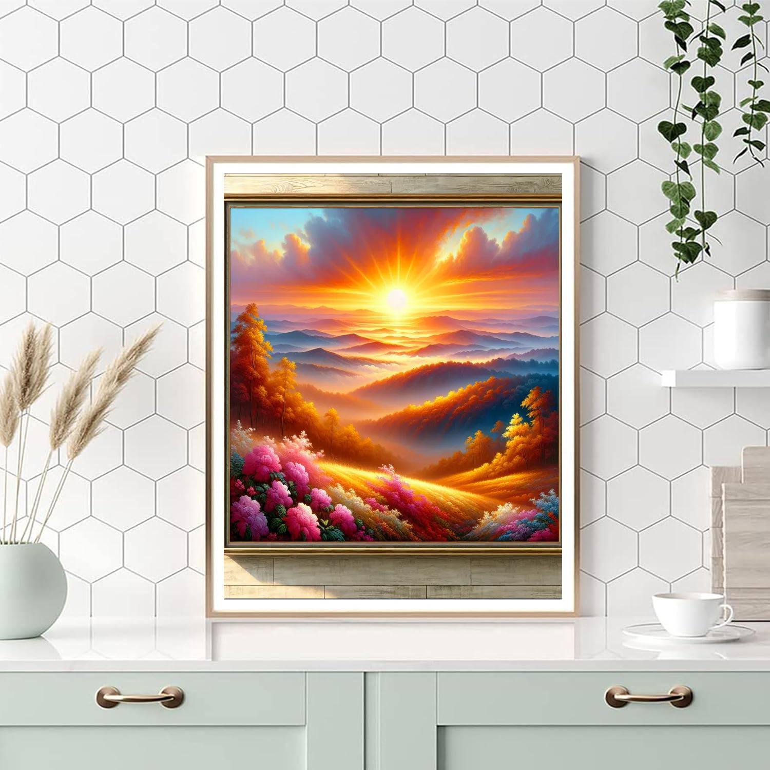 Radiant Sunrise Over The Hills Paint By Numbers