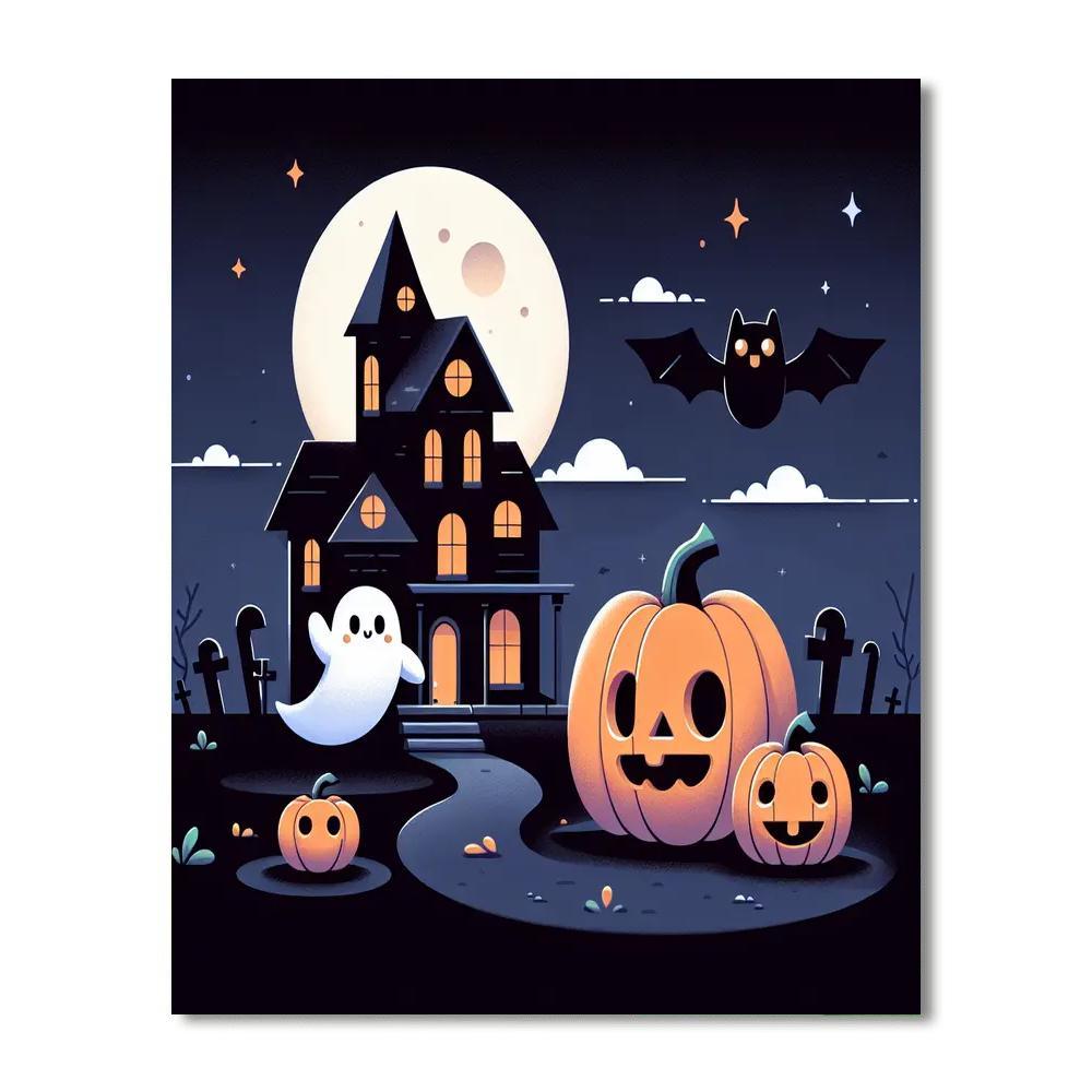 Haunted Halloween House Paint By Numbers Kits
