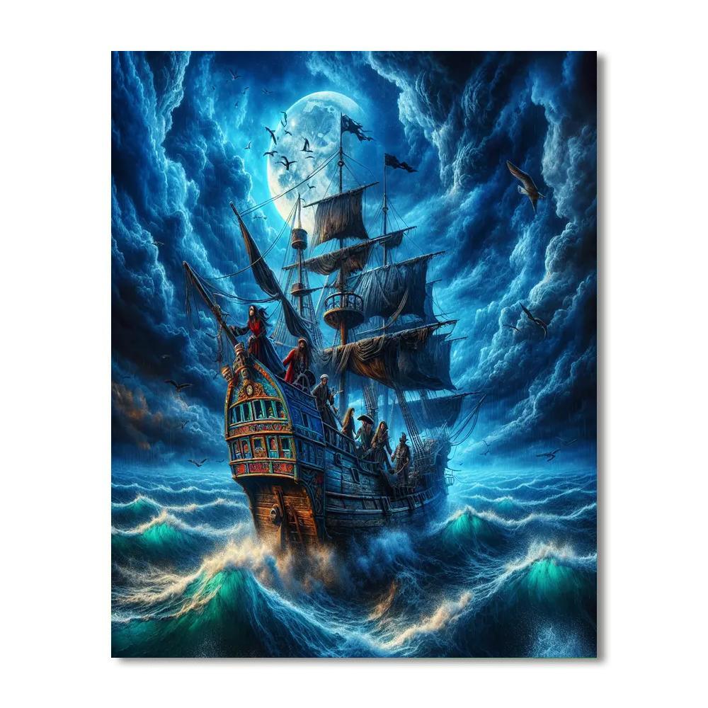 Fantasy Pirate Voyage Paint By Numbers Art